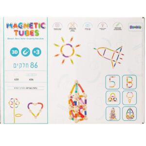 Magnetic Tubes משחק מגנטים צינורות גמישים וכדורים – 86 חלקים – Superkids